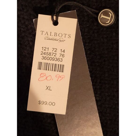 Talbots NWT Women's Long-Sleeve Black XL Cardigan CA#23147 - Picture 8 of 11